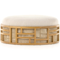 June Round Ottoman, Natural Oak-Furniture - Chairs-High Fashion Home