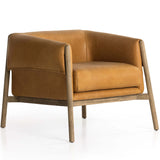 Idris Leather Chair, Palermo Butterscotch-Furniture - Chairs-High Fashion Home