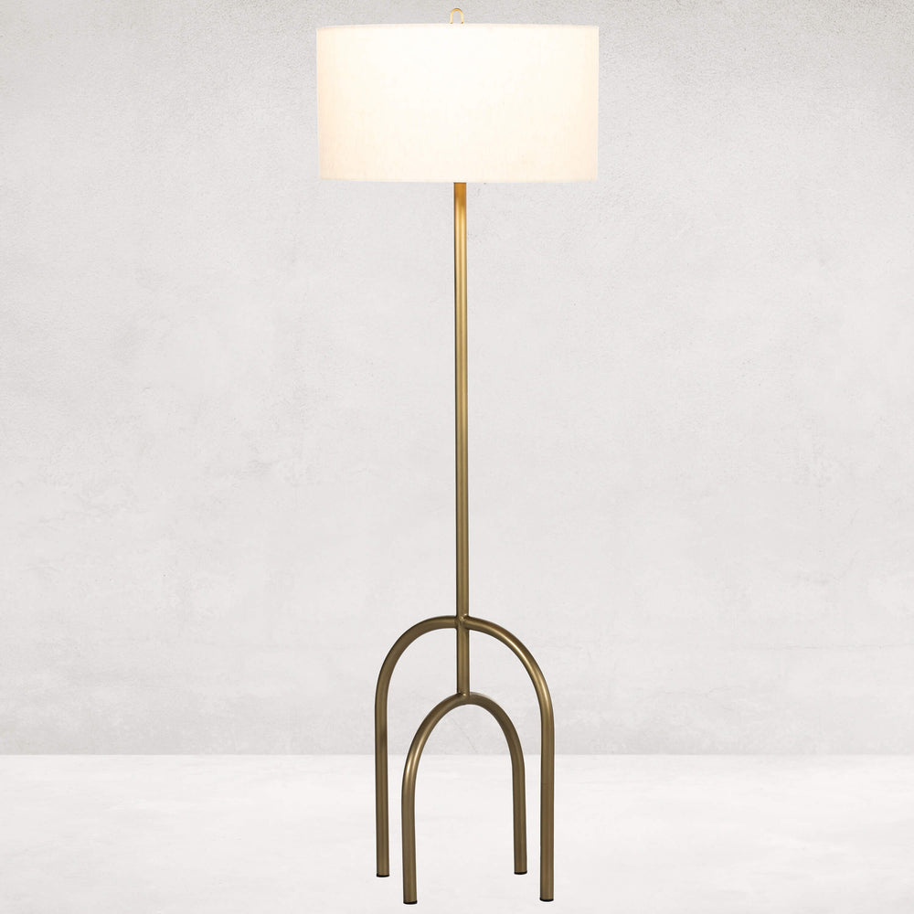 Arc Floor Lamp, Antique Brass-Lighting-High Fashion Home