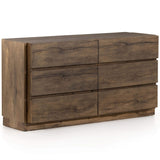 Perrin 6 Drawers Dresser, Rustic Fawn-Furniture - Bedroom-High Fashion Home