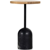 Fay Accent Table, Black Marble-Furniture - Accent Tables-High Fashion Home