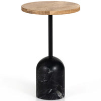 Fay Accent Table, Black Marble-Furniture - Accent Tables-High Fashion Home
