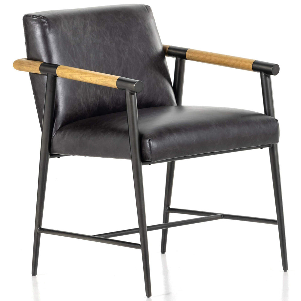 Rowen Leather Dining Chair, Sonoma Black-Furniture - Dining-High Fashion Home