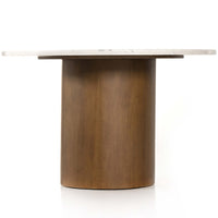 Pilo Dining Table, White Marble/Dark Parawood-Furniture - Dining-High Fashion Home