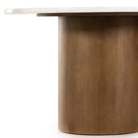 Pilo Dining Table, White Marble/Dark Parawood-Furniture - Dining-High Fashion Home