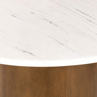 Pilo Dining Table, White Marble/Dark Parawood-Furniture - Dining-High Fashion Home