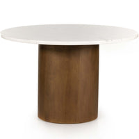 Pilo Dining Table, White Marble/Dark Parawood-Furniture - Dining-High Fashion Home