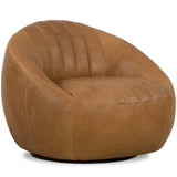 Audie Leather Swivel Chair, Heirloom Sienna-Furniture - Chairs-High Fashion Home