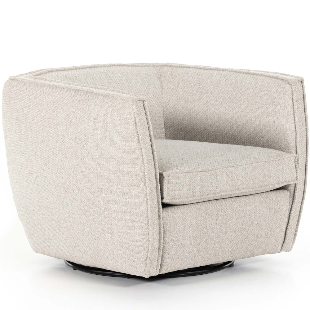Rashi Swivel Chair, Fallon Linen-Furniture - Chairs-High Fashion Home