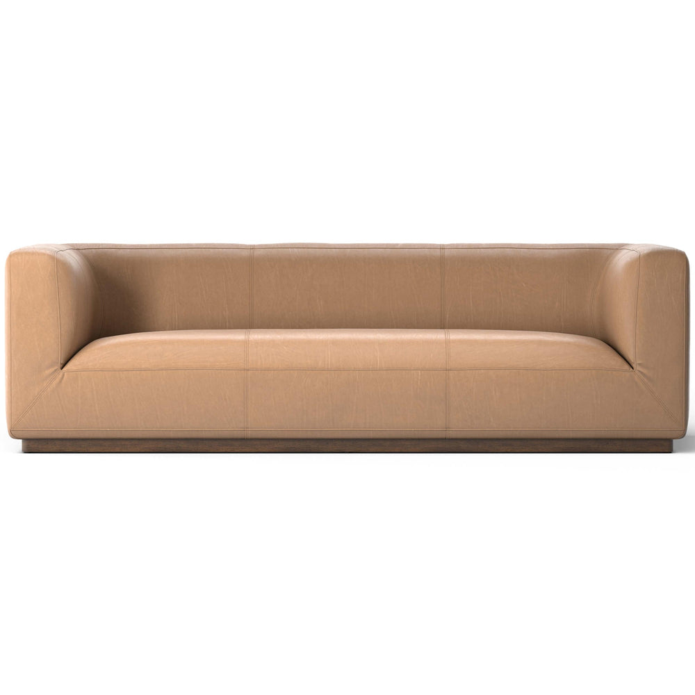 Mabry Leather Sofa, Nantucket Taupe