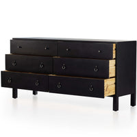 Isador 6 Drawer Dresser, Black Wash Poplar-Furniture - Storage-High Fashion Home