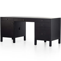 Isador Executive Desk, Black Wash Poplar-Furniture - Office-High Fashion Home