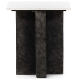 Terrell End Table, White Marble-Furniture - Accent Tables-High Fashion Home