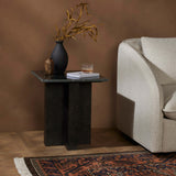 Terrell End Table, Black Marble-Furniture - Accent Tables-High Fashion Home