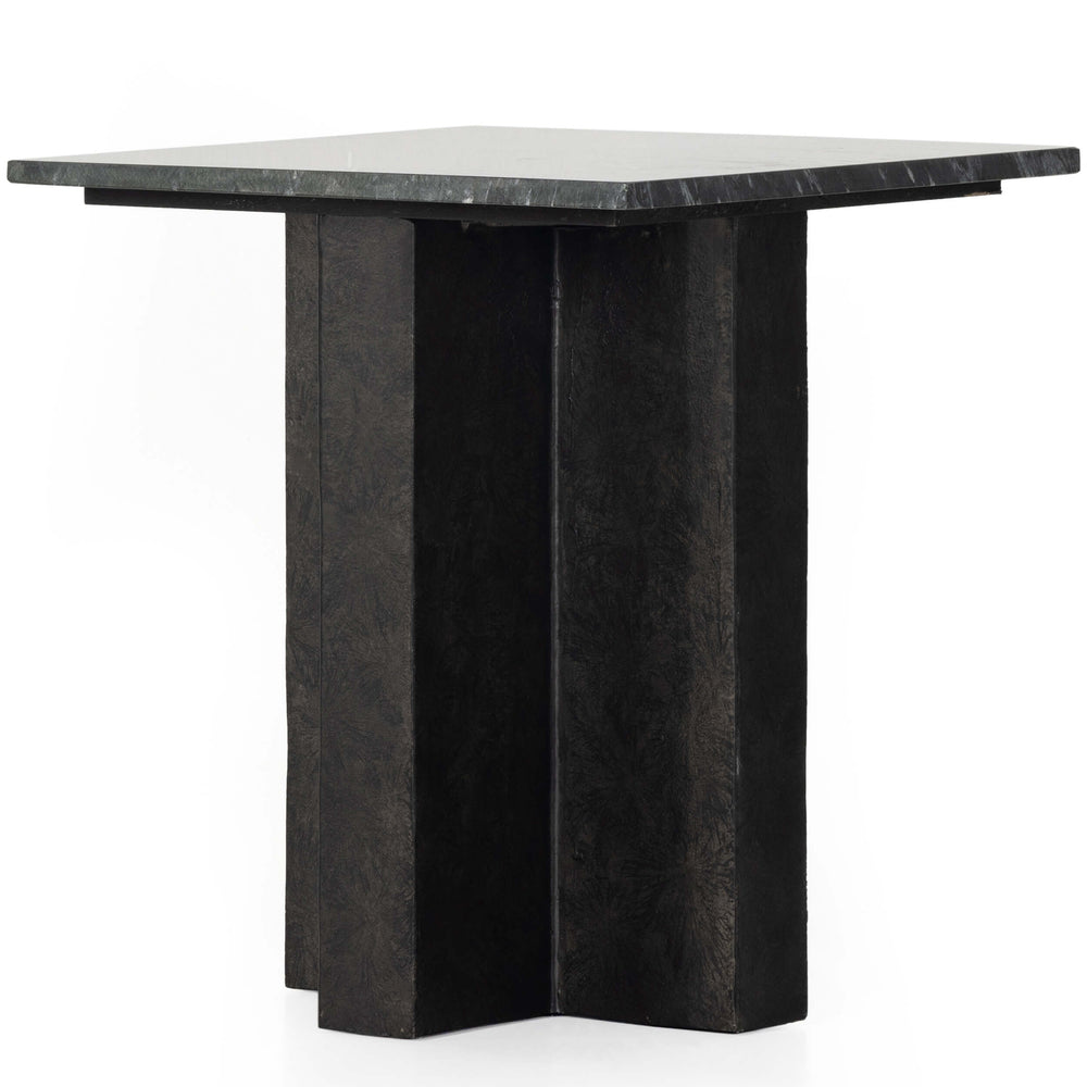 Terrell End Table, Black Marble-Furniture - Accent Tables-High Fashion Home