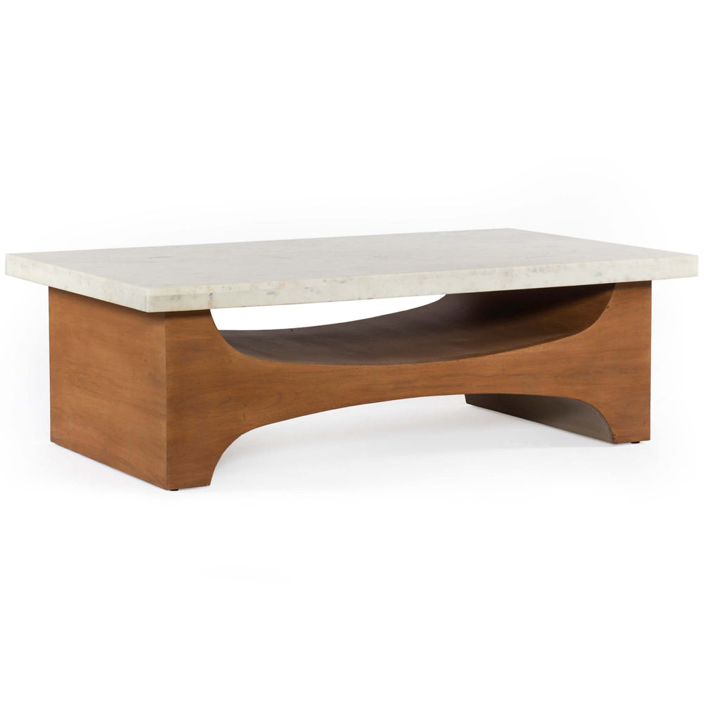 Keyton Coffee Table, White Marble-Furniture - Accent Tables-High Fashion Home