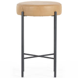 Nocona Leather Counter Stool, Tan Leather-Furniture - Dining-High Fashion Home