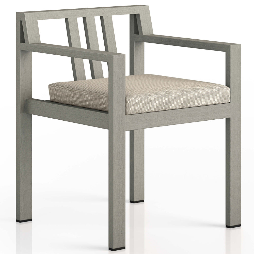 Monterey Outdoor Dining Armchair, Faye Sand/Weathered Grey-Furniture - Dining-High Fashion Home