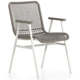 Avera Outdoor Dining Chair, White Aluminum-Furniture - Dining-High Fashion Home
