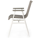 Avera Outdoor Dining Chair, White Aluminum-Furniture - Dining-High Fashion Home