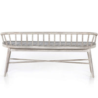 Alcott Outdoor Dining Bench, Brushed Grey-Furniture - Dining-High Fashion Home