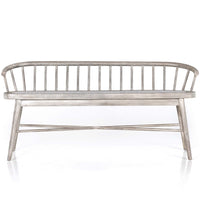 Alcott Outdoor Dining Bench, Brushed Grey-Furniture - Dining-High Fashion Home