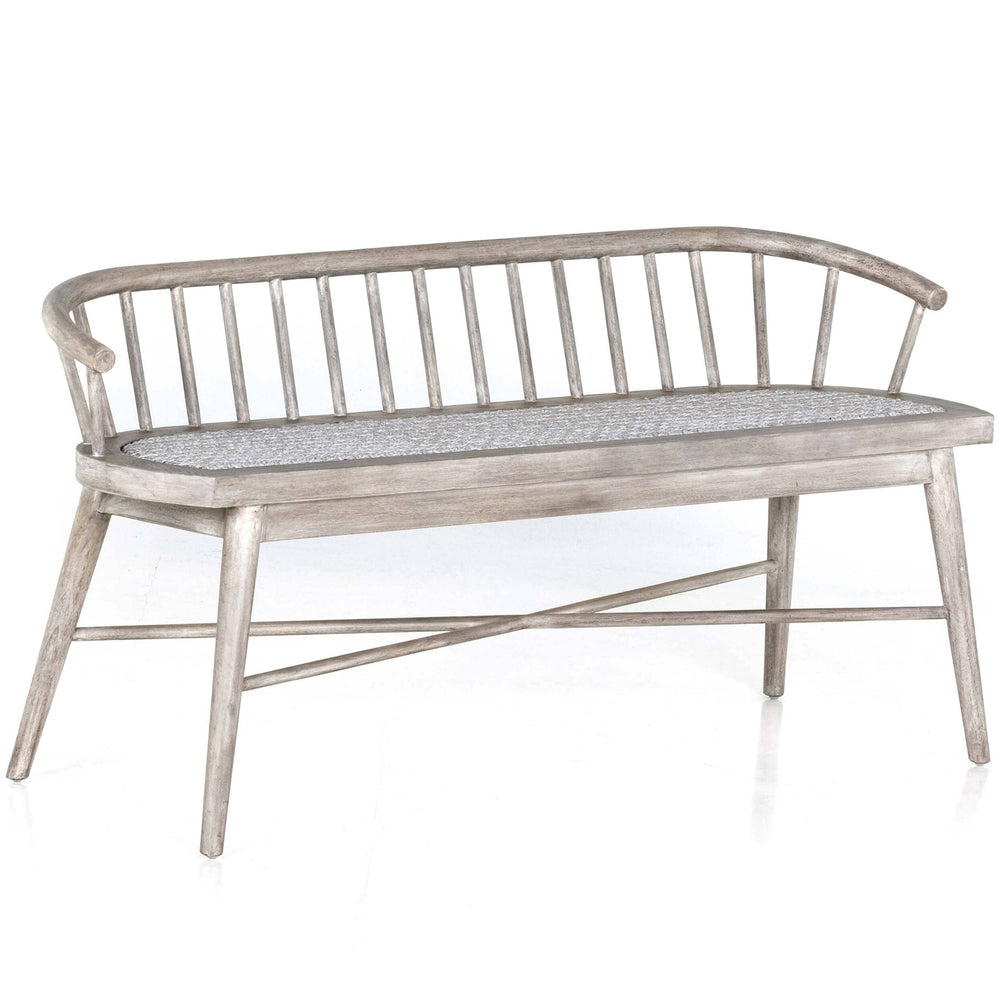 Alcott Outdoor Dining Bench, Brushed Grey-Furniture - Dining-High Fashion Home