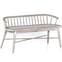 Alcott Outdoor Dining Bench, Brushed Grey-Furniture - Dining-High Fashion Home