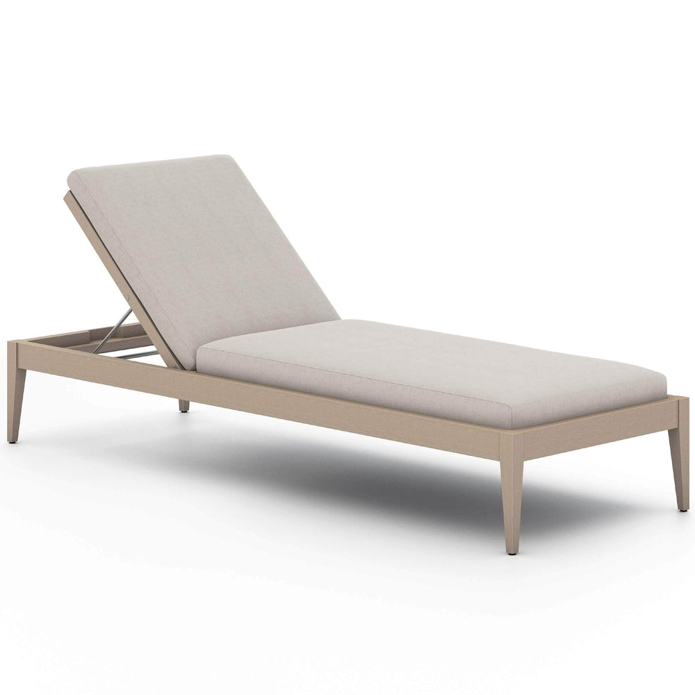 Sherwood Outdoor Chaise, Stone Grey/Washed Brown-Furniture - Chairs-High Fashion Home