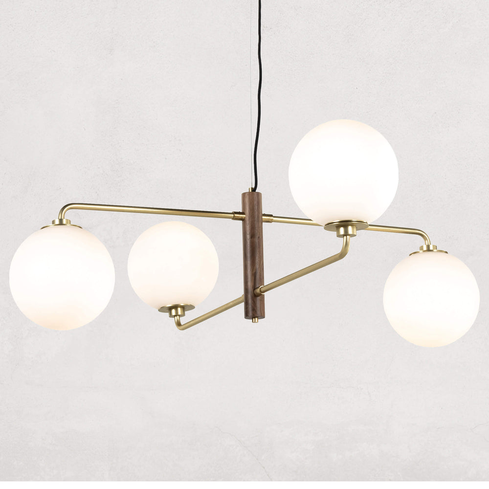 Colome Chandelier, Natural Walnut-Lighting-High Fashion Home