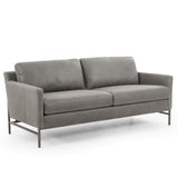 Vanna Leather Sofa, Umber Pewter-Furniture - Sofas-High Fashion Home