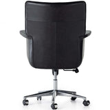 Humphrey Leather Desk Chair, Sonoma Black-Furniture - Office-High Fashion Home