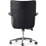 Humphrey Leather Desk Chair, Sonoma Black-Furniture - Office-High Fashion Home