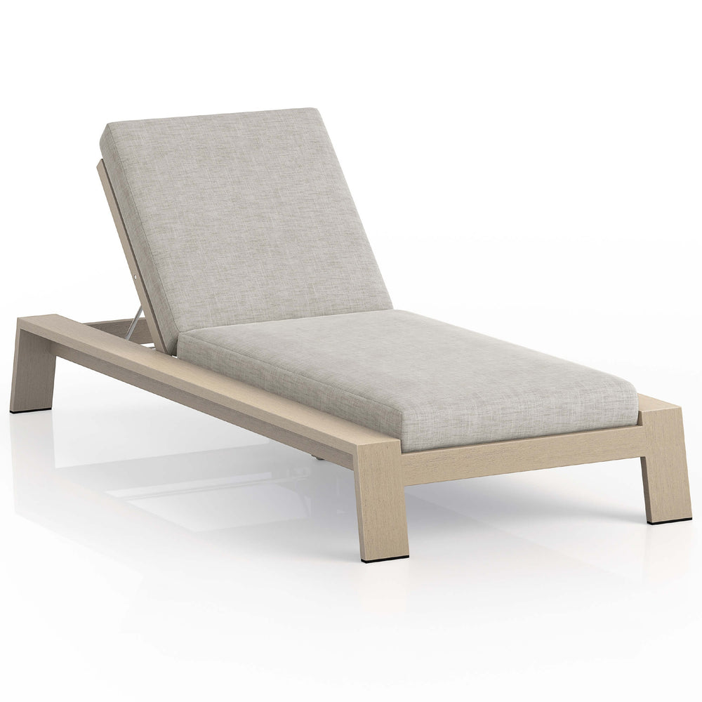 Monterey Outdoor Chaise, Stone Grey/Washed Brown-Furniture - Chairs-High Fashion Home