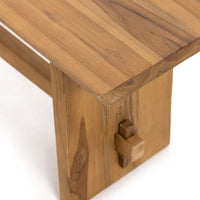 Saban Outdoor Bench, Natural Teak-Furniture - Chairs-High Fashion Home