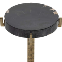Jonty Round End Table, Dark Petrified-Furniture - Accent Tables-High Fashion Home