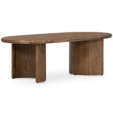 Paden Coffee Table, Seasoned Brown Acacia-Furniture - Accent Tables-High Fashion Home