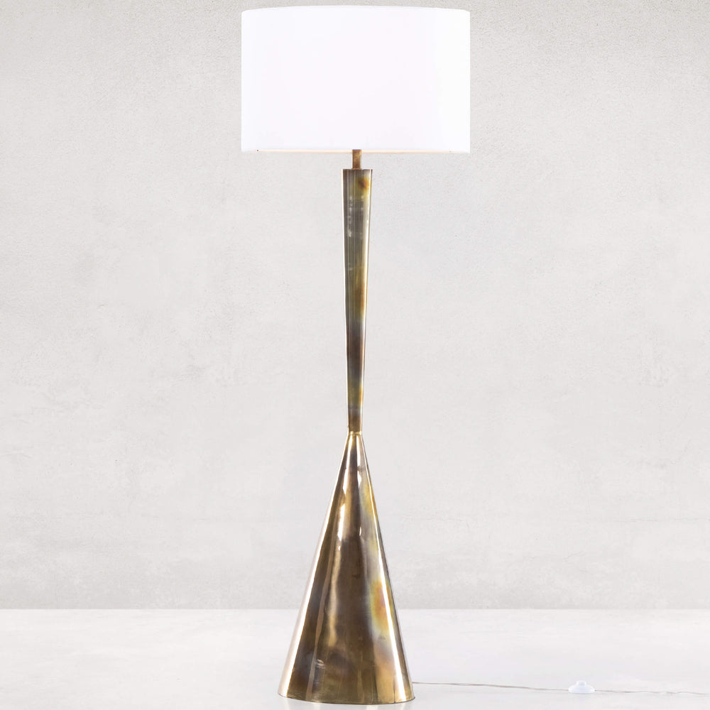 Clement Floor Lamp, Burnt Brass-Lighting-High Fashion Home