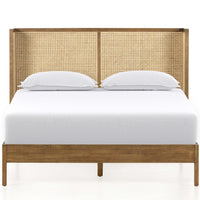 Antonia Cane Bed, Toasted Parawood-Furniture - Bedroom-High Fashion Home