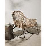 Bandera Outdoor Rocking Chair, Vintage White-Furniture - Chairs-High Fashion Home