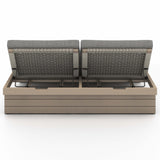 Leroy Outdoor Double Chaise, Charcoal/Washed Brown-Furniture - Chairs-High Fashion Home