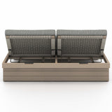 Leroy Outdoor Double Chaise, Faye Ash/Washed Brown-Furniture - Chairs-High Fashion Home