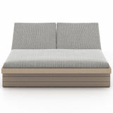 Leroy Outdoor Double Chaise, Faye Ash/Washed Brown-Furniture - Chairs-High Fashion Home