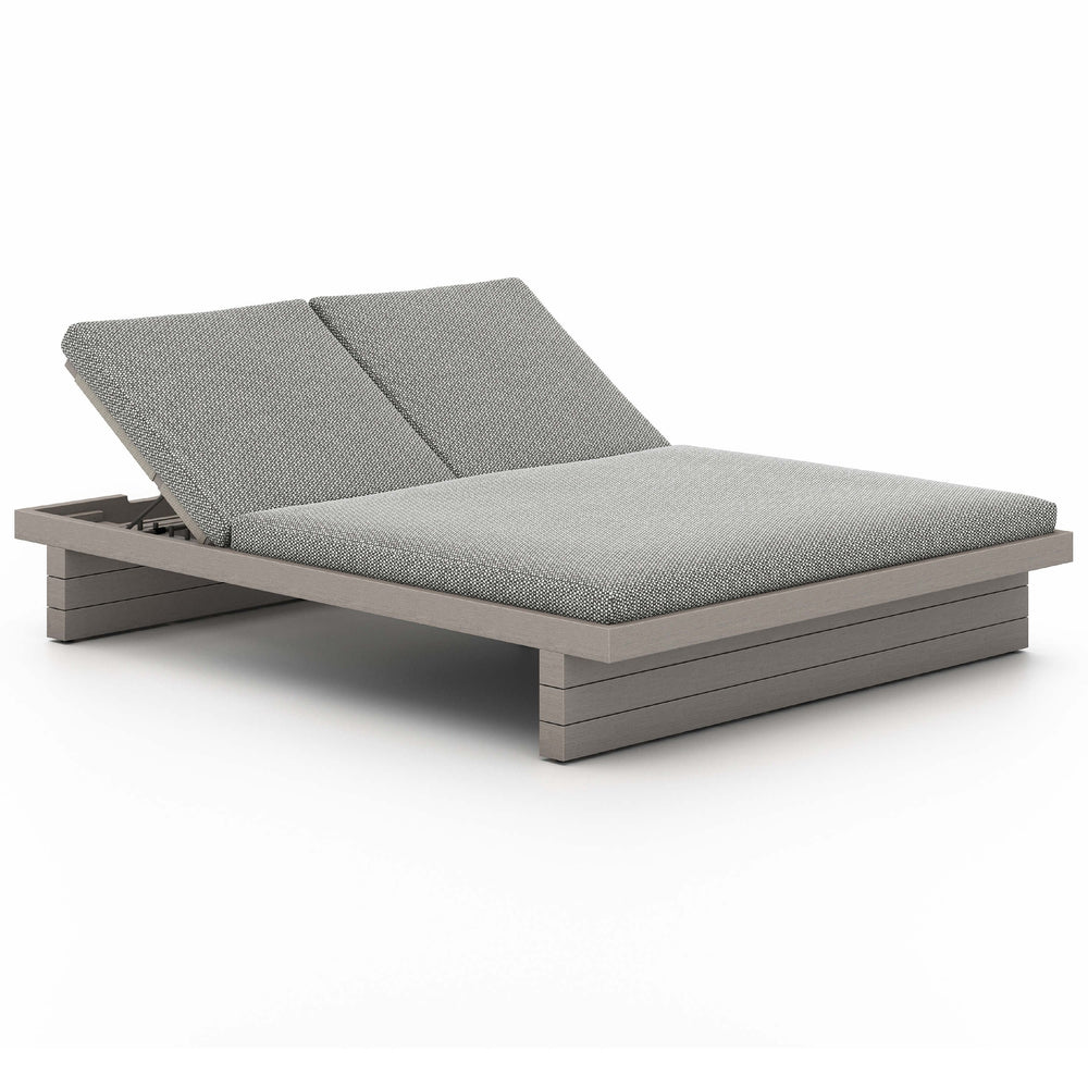 Leroy Outdoor Double Chaise, Faye Ash/Weathered Grey-Furniture - Chairs-High Fashion Home
