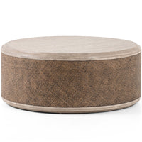 Kiara Coffee Table, Weathered Blonde Pine-Furniture - Accent Tables-High Fashion Home