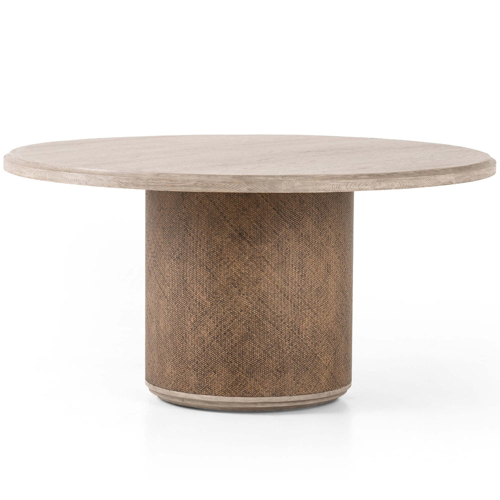 Kiara Round Dining Table, Weathered Blonde-Furniture - Dining-High Fashion Home