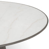 Skye Round Dining Table, White Marble-Furniture - Dining-High Fashion Home