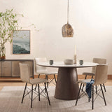 Skye Round Dining Table, White Marble-Furniture - Dining-High Fashion Home