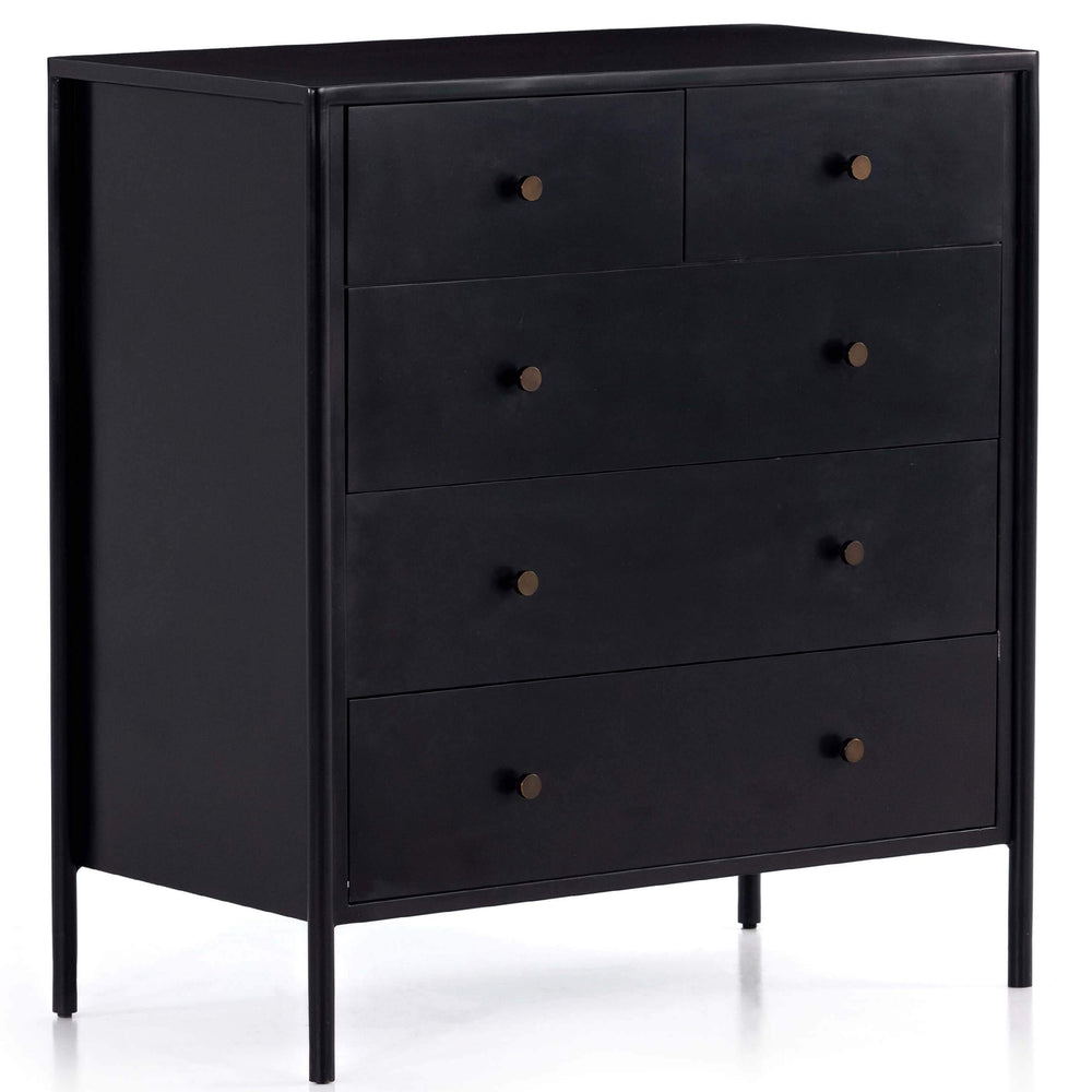 Soto 5 Drawer Dresser, Black-Furniture - Storage-High Fashion Home