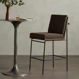 Crete Counter Stool, Fiqa Boucle Cocoa by Four Hands